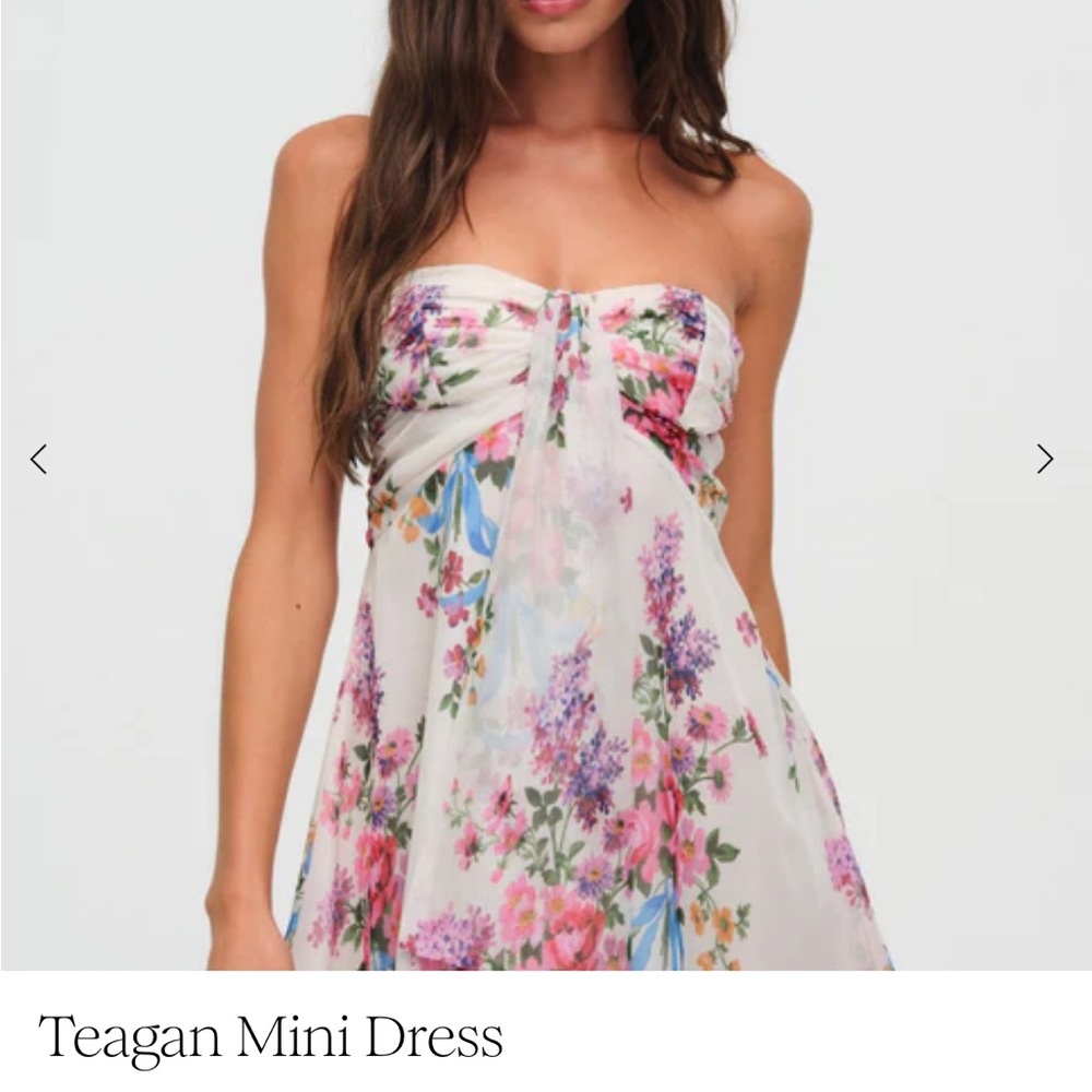 ISO For Love and Lemons Teagan Mini Dress, XXS, White Multi